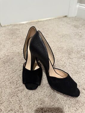 Nine West Black Open-Toe D'Orsay High Heels